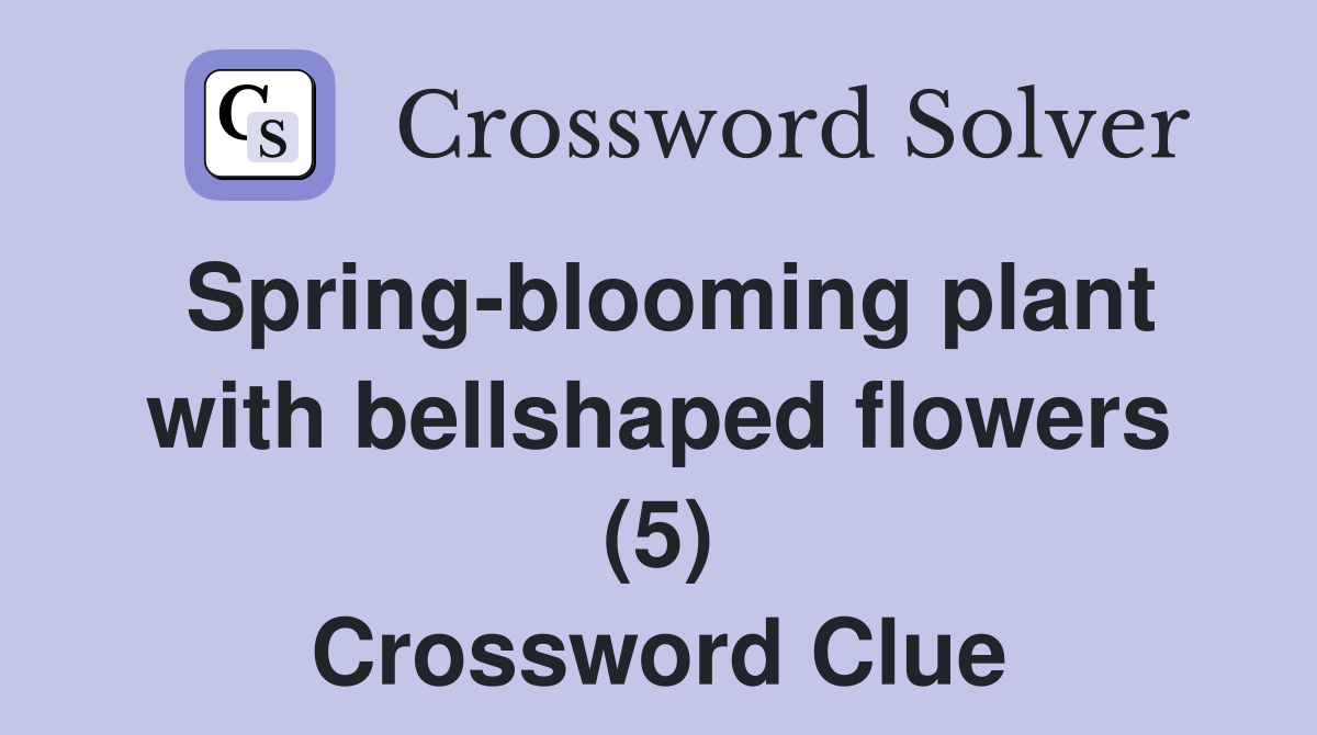 Springblooming plant with bellshaped flowers (5) Crossword Clue